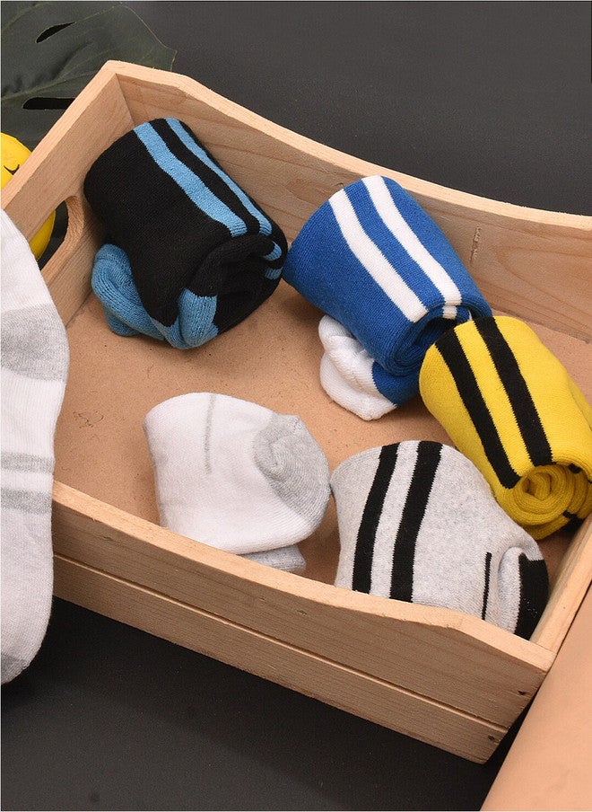 FOOTPRINTS Kids Pack Of 5 Striped Ankle-Length Socks - Image 3